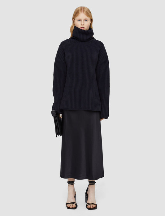 Cardigan Stitch High Neck Jumper